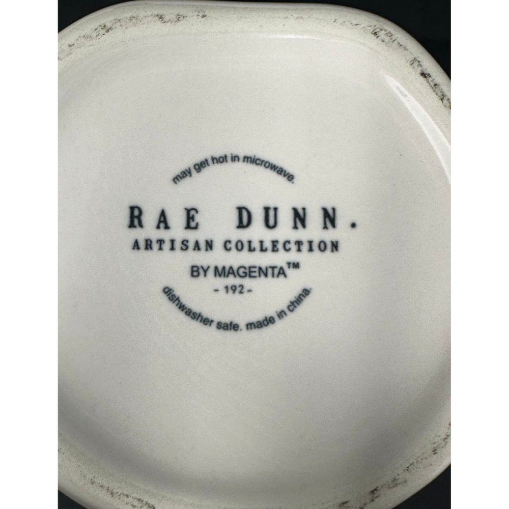 RAE DUNN CHEER White Coffee Mug Green LL Long Letter Red Interior Christmas - Picture 7 of 8